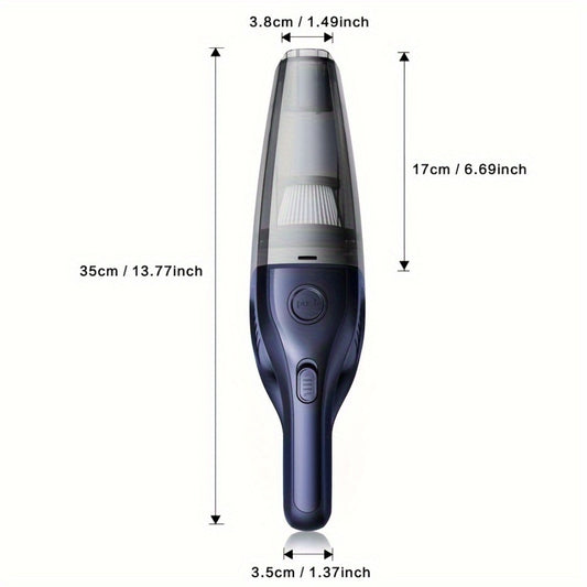 Wireless Car Vacuum Cleaner 5000PA - USB Charging, One-Click Dust Empty, 2000mAh Rechargeable, 40dB Low Noise, Portable Handheld Auto Vacuum for Cars, Home, Office & Pet Hair, 6 Colors