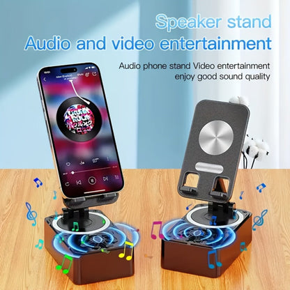 Portable Bluetooth Speaker with Turtle-Shell Phone Stand, 1200mAh Battery and 6-Hour Playtime