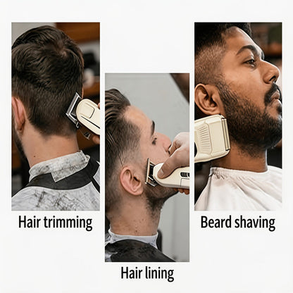 USB Rechargeable Hair Clipper for Men with LCD Display — Professional Large-Capacity Battery Clipper, Reinforced White Design, Home Salon & Travel Essential, Gift for Dad & Son