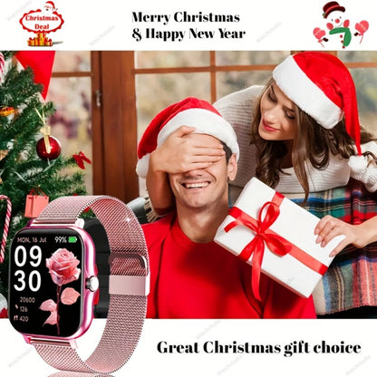 Smartwatch Gift with Metal Strap, Wireless Calling, Music Player and App Alerts in Four Colors