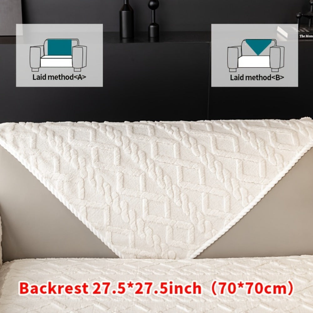Sofa Cover Plush-Texture Modular Panels for Single to 4 Seats, Backrest, Armrest or Throw Pillow