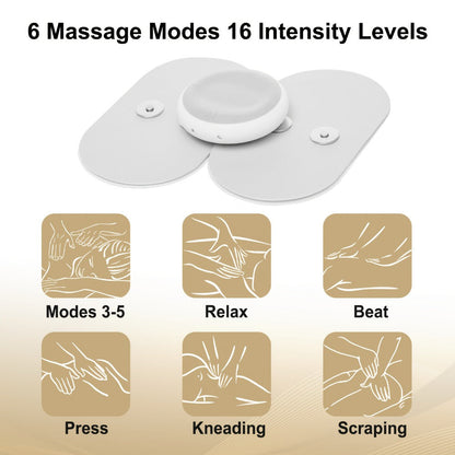 Cordless Rechargeable TENS and EMS Stimulator Set with Two Round Pads, Six Modes and Charging Case