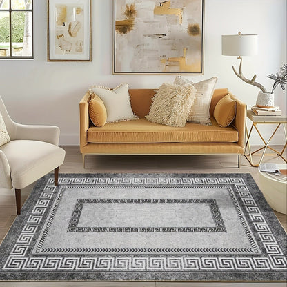 Persian-Inspired Floral Area Rug in Gray with Four Size Options for Living Room, Bedroom or Seating Areas