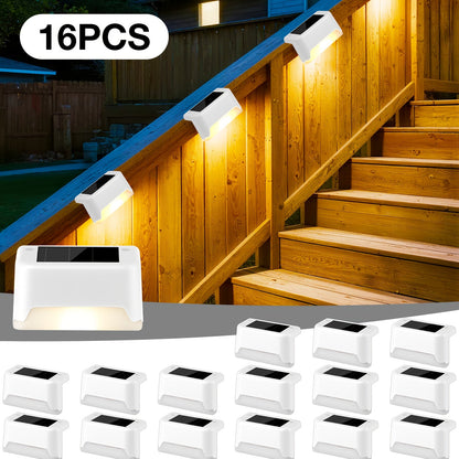 Solar Step Lights IP65 Waterproof – LED Deck Lights for Outdoor Stairs, Fence & Pathway, Auto On/Off Dusk to Dawn, 12-Hour Night Lighting for Garden, Patio, Driveway & Commercial Spaces
