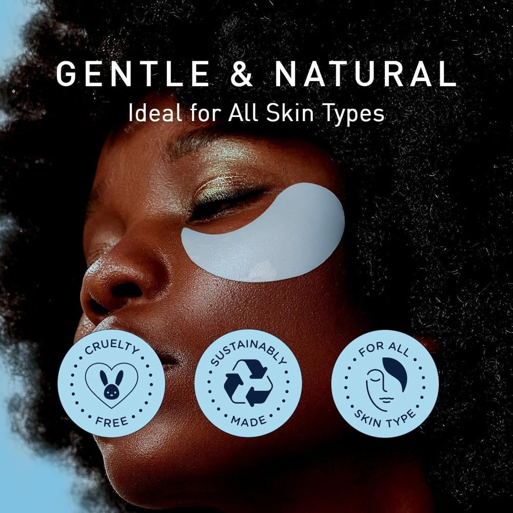 HOREY Blue Under-Eye Patch Jar with 60 Pieces and Retinol, Collagen, Caffeine and Niacinamide Package Wording