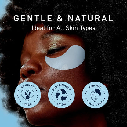 HOREY Blue Under-Eye Patch Jar with 60 Pieces and Retinol, Collagen, Caffeine and Niacinamide Package Wording
