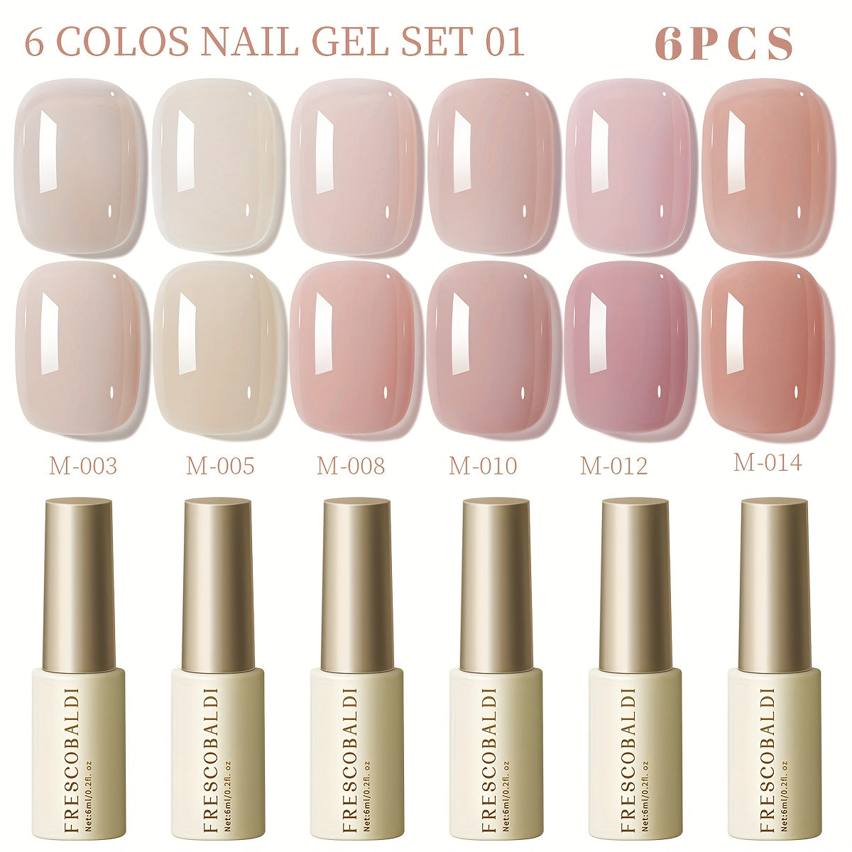 Gel Nail Polish Set with IRISGOBLADI Label, 6 Solid Colors per Set and 8 Retained Palettes