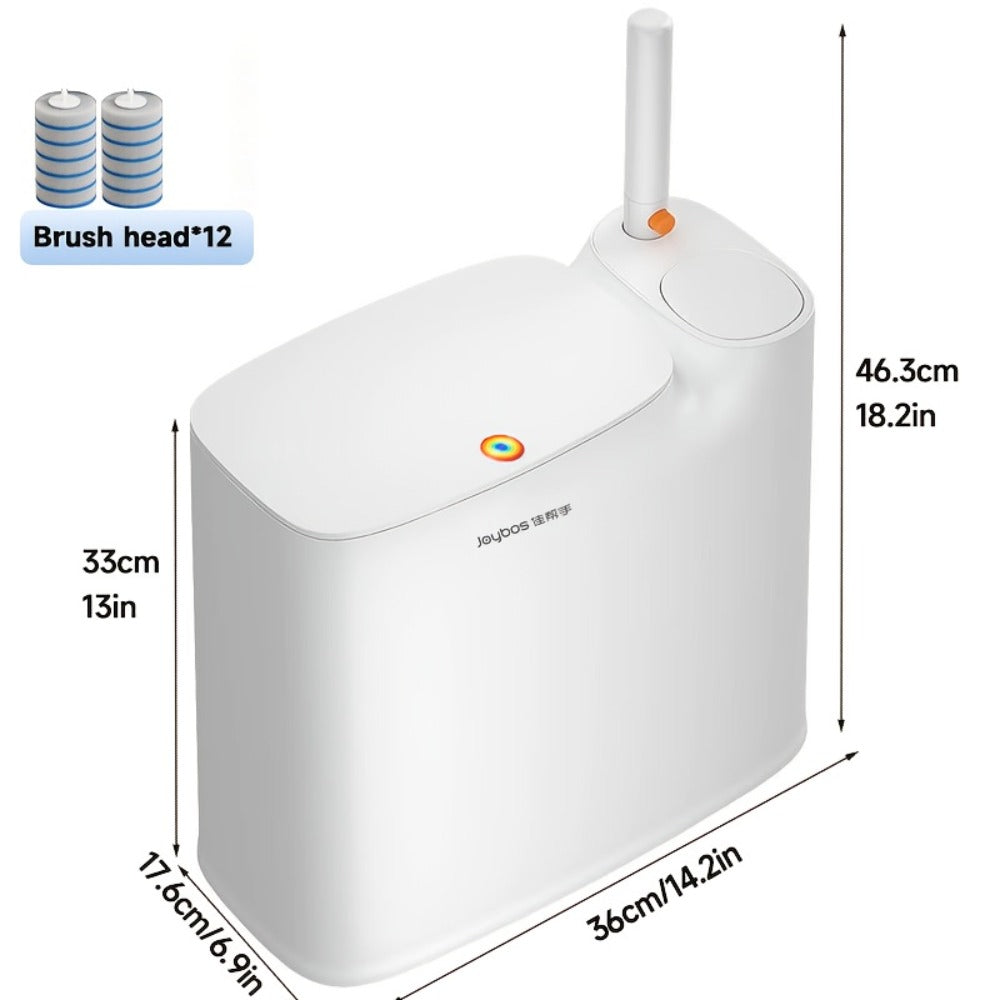 7.7L Bathroom Waste Bin and Disposable Toilet Brush Station with 12 or 72 Replacement Heads