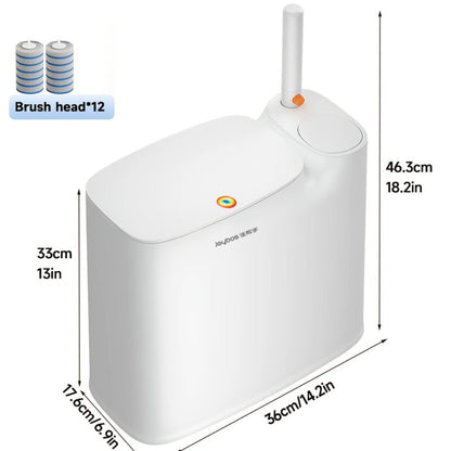 7.7L Bathroom Waste Bin and Disposable Toilet Brush Station with 12 or 72 Replacement Heads