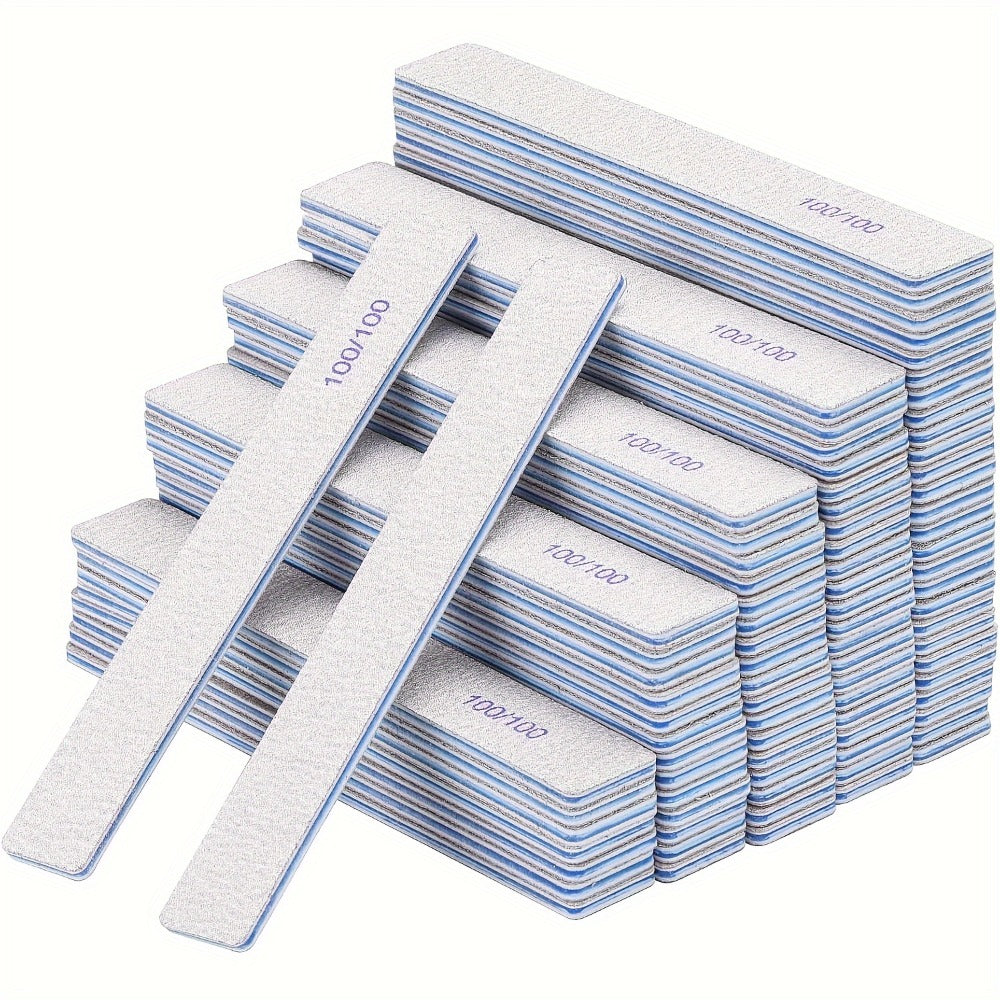 50-Piece Double-Sided Nail File Set in 80/80, 100/100 or 100/180 Grit Options for Acrylic and Gel Nails