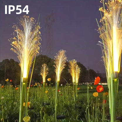 Solar Garden Lights Golden Grass Stakes, IP54 with 1- or 2-Piece Options and Separate Panels