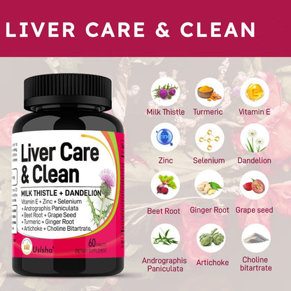 Milk Thistle Turmeric & Beetroot Liver Support Capsules — All-in-1 Super Formula for Liver Cleanse Detox & Antioxidant Defence for Women and Men | 60 Capsules 1 or 2 Bottle Options