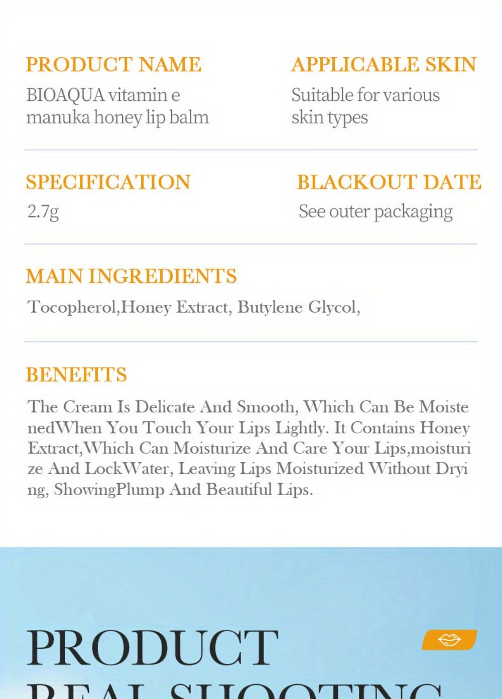 Manuka Honey and Vitamin E-Labeled Lip Care Sticks in Six-Piece or Ten-Piece Checkout Sets