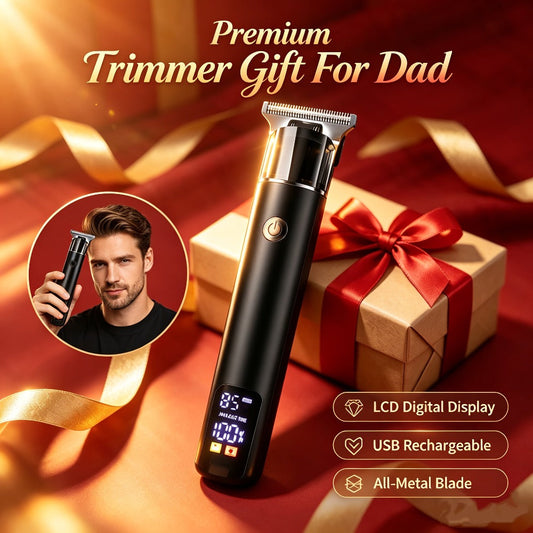 Men's Hair Clipper Professional Cordless – Smart LCD Display, 6 Guide Combs, Electric Beard Trimmer, Type-C Fast Charge, Long Battery Life, Father's Day Grooming Gift