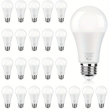 LED Light Bulbs 100W Equivalent A19 13W E26 Base 1500 Lumens Super Bright Non-Dimmable No Flicker Bulb for Home Bedroom Office Lamp 3000K Warm White 5000K Daylight 12 Pack 24 Pack