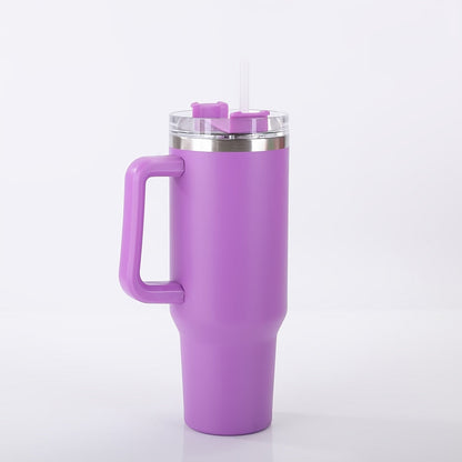 40 oz Insulated Stainless Steel Tumbler with Handle and Straw Lid in 15 Checkout Color Options