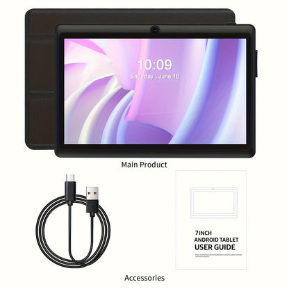 PRITOM Tablet with Detachable Case 7 Inch Android 13, 4GB RAM 32GB ROM Expandable Quad-Core HD IPS Display, Dual Camera Wi-Fi, Lightweight Portable Tablet for Students Seniors Work Study Entertainment 2026 – Blue Green Black Pink