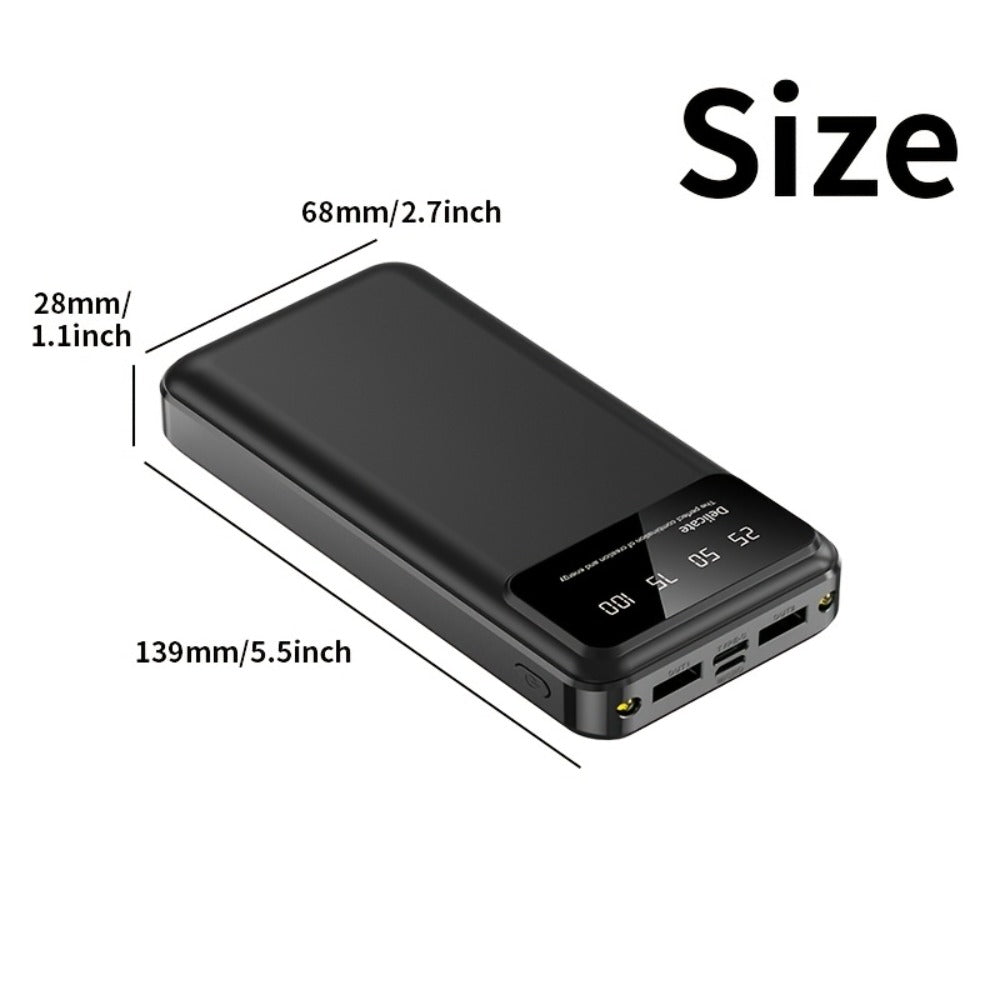 Power Bank 50000mAh with Dual USB Ports, Digital Battery Display and Three Color Options for Travel