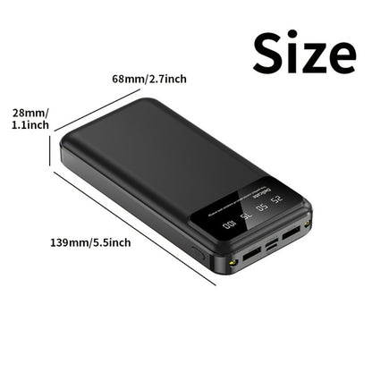 Power Bank 50000mAh with Dual USB Ports, Digital Battery Display and Three Color Options for Travel