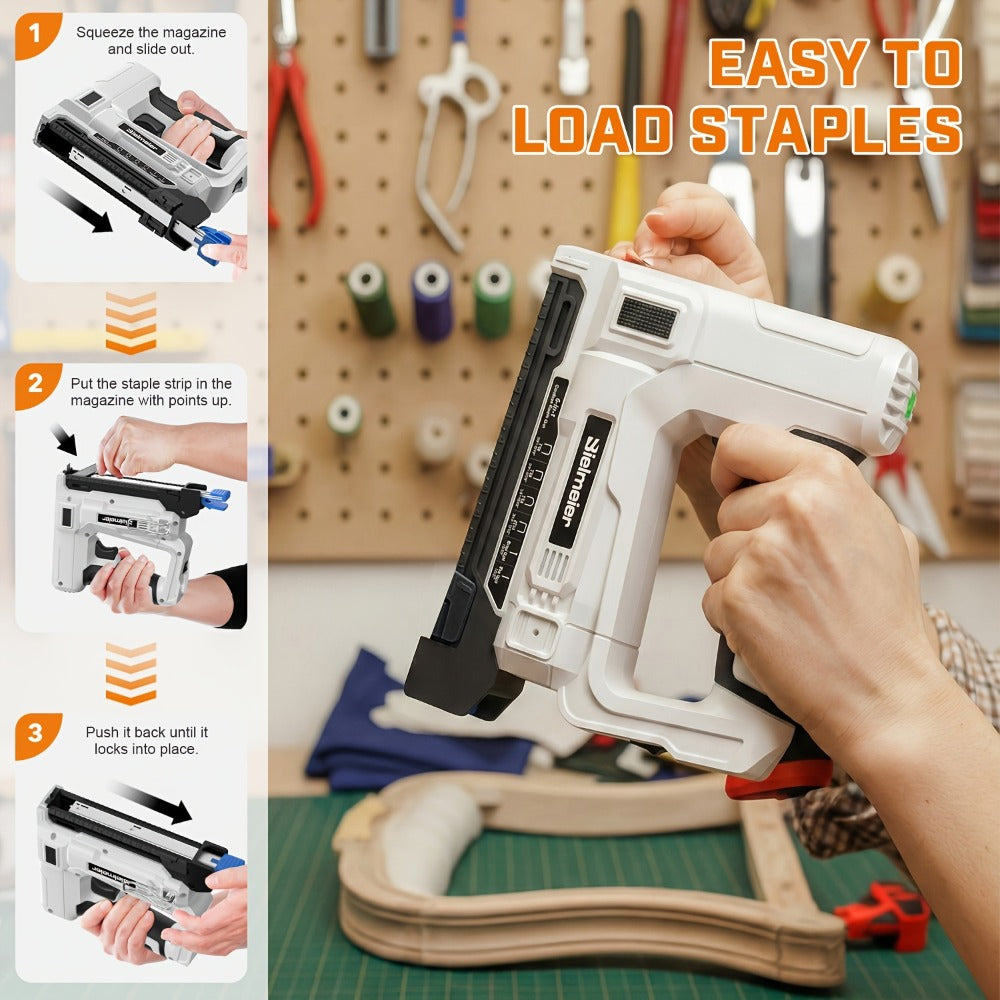 Cordless Stapler Brad Nailer 2-in-1 4V / 20V No Compressor, with Battery, Charger & 1600pcs Nails & Staples
