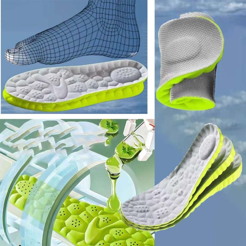 Four-Pair Green Honeycomb Foam Shoe Inserts with Trim Guide and Five EU Size Options from 35 to 46