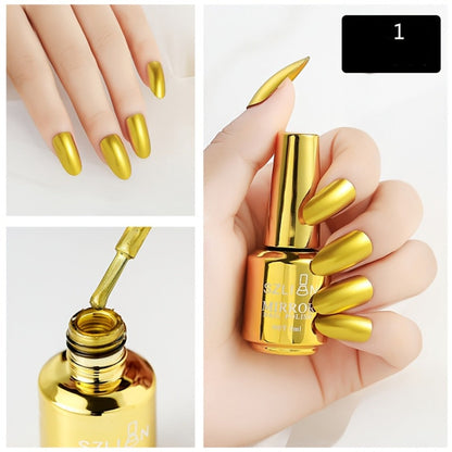 Gel Nail Polish Liner Set with 12 Mirror Chrome Colors and Built-In Thin Art Brushes for Detailed Nail Art