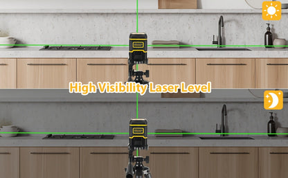 Yellow-and-Black Cross-Line Laser Level Set with Silver Tripod and Single Style Checkout Pictured