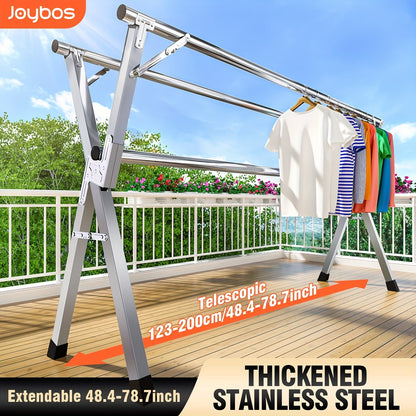 Stainless Steel Clothes Drying Rack Adjustable Retractable Foldable Indoor Outdoor Laundry Rack Heavy Duty