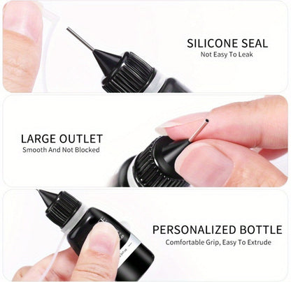 Nail Rhinestone Adhesive Gel 2pcs 0.34oz Clear Sticky Glue for 3D Nail Art Gems Charms Crystals Drill Jewelry - Long Lasting Precision Tip Nail Decoration Glue for Women DIY Home Salon