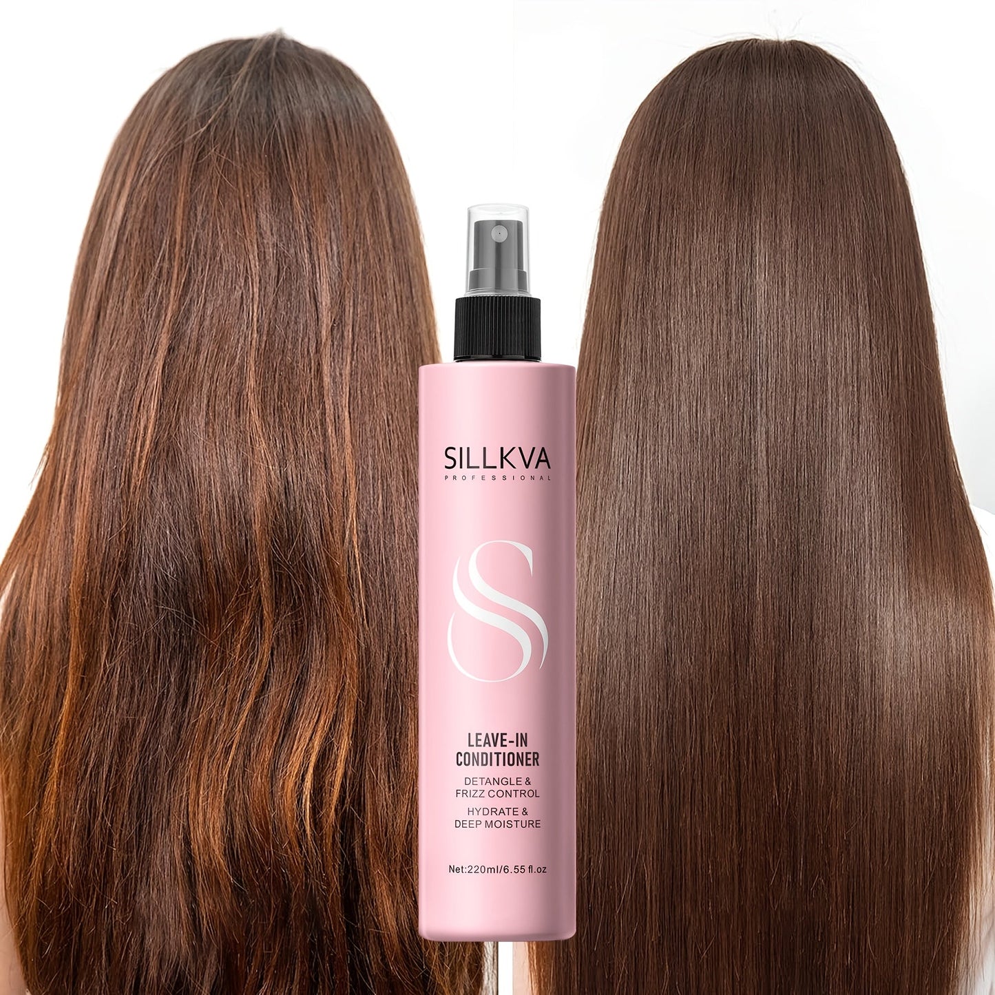 Leave-In Conditioner Spray with Heat Protectant 6.55oz — Deep Conditioning Anti-Frizz No-Rinse Hair Spray, Instant Hydration Shine for Dry Damaged Color Treated All Hair Types Women