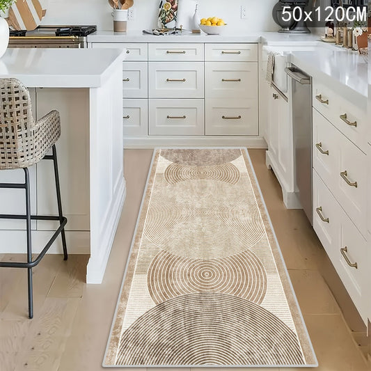 Area Rug Modern Neutral Runner with Four Washable Lengths for Hallway, Kitchen or Covered Patio