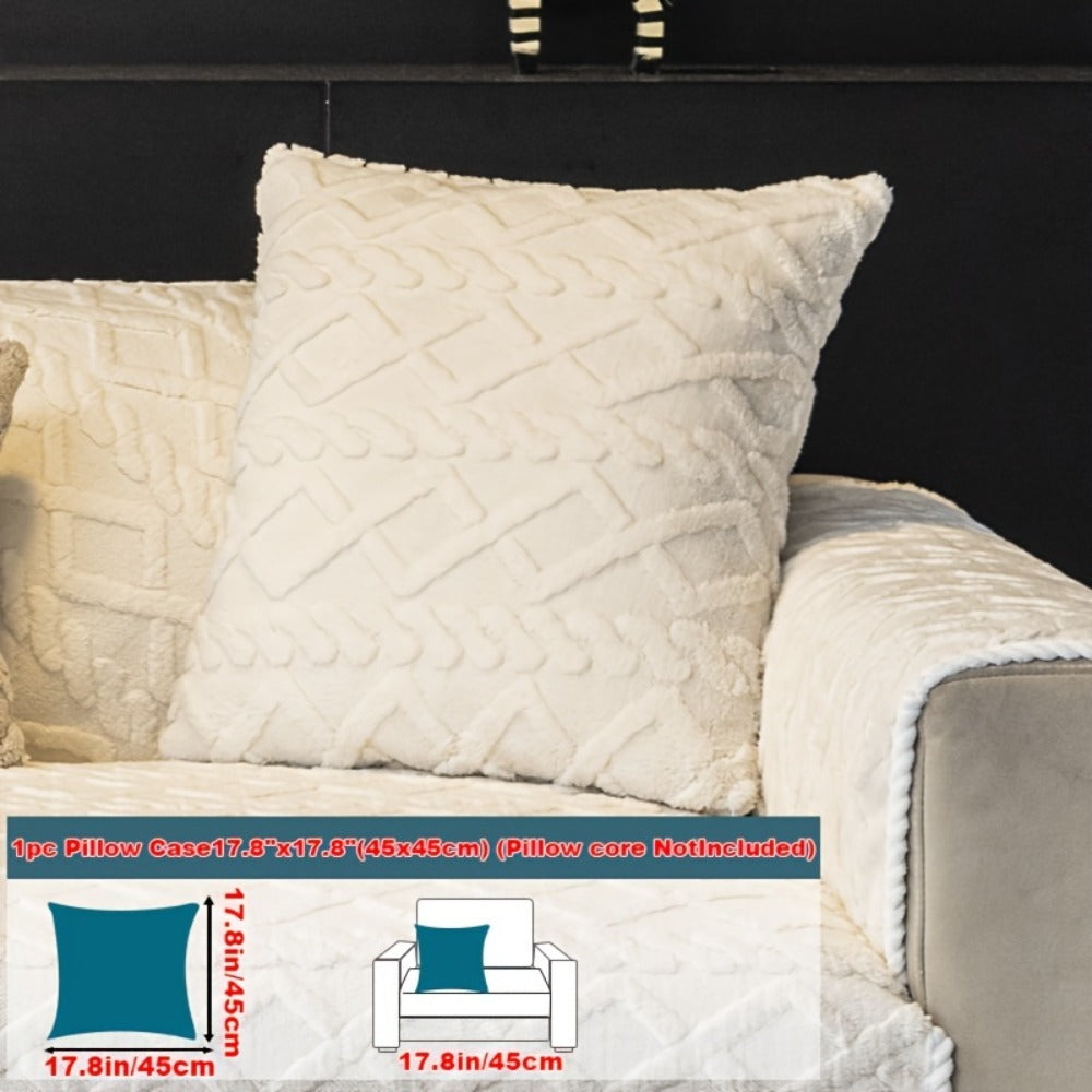 Sofa Cover Plush-Texture Modular Panels for Single to 4 Seats, Backrest, Armrest or Throw Pillow