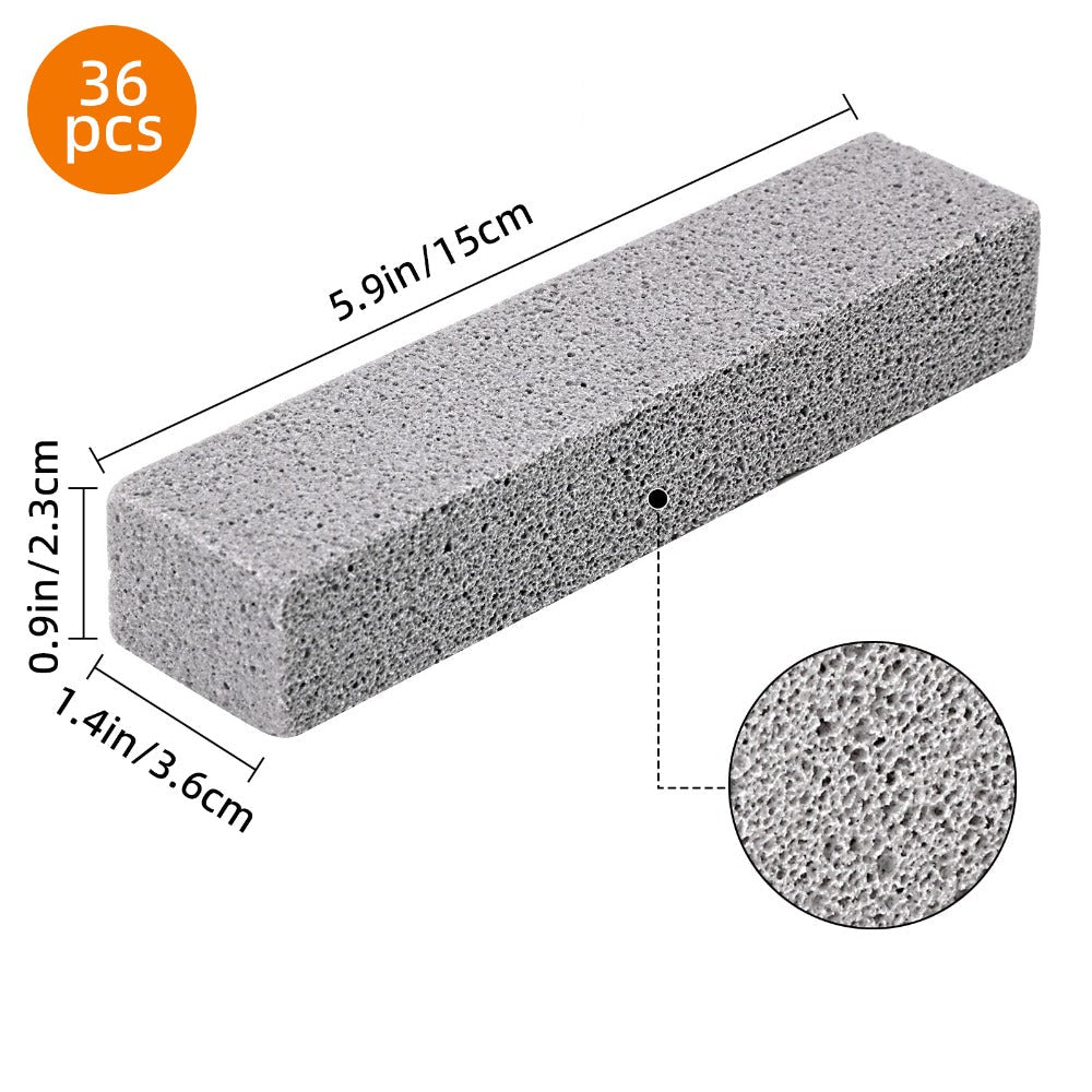 Thirty-Six-Piece Grey Pumice Cleaning Stone Set with Rectangular Blocks for Toilet and Tile Spot Cleaning