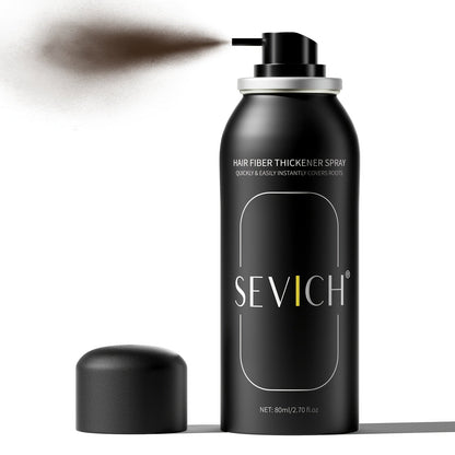 Root Cover Up Spray 80ml Instant Gray Hair Concealer with Plant-Based Fibers | Transfer-Resistant No-Mark Formula | Thicker Fuller Hair Appearance | Black & Dark Brown