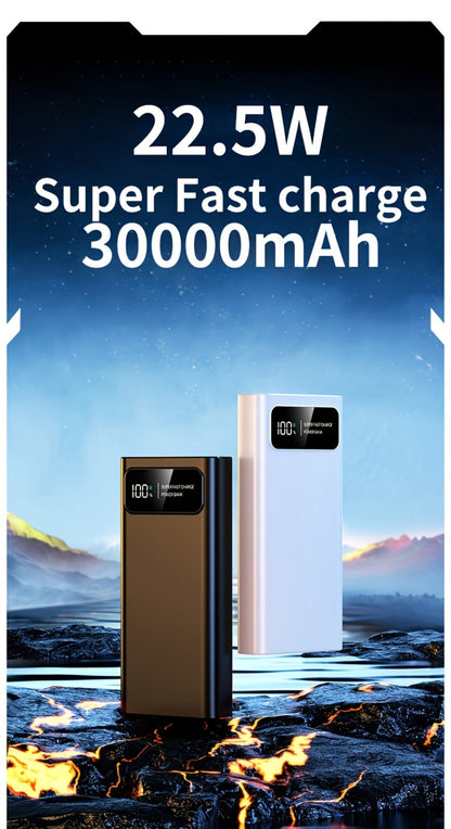 30000mAh Portable Charger with Bidirectional Fast Charging Dual USB & USB-C Power Bank High Capacity Battery Pack for iPhone Android Samsung Tablet Travel Outdoor Emergency