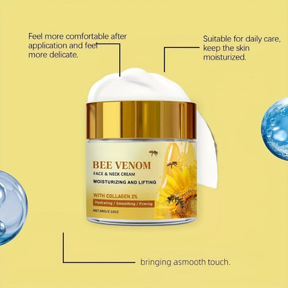 Face Cream Bee Venom and Collagen Two-Bottle Set for Morning and Evening Moisturizing Care