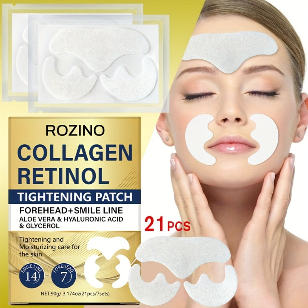 21-Piece Face Patch Set with Collagen, Retinol, Hyaluronic Acid and Aloe for Overnight Skin Care
