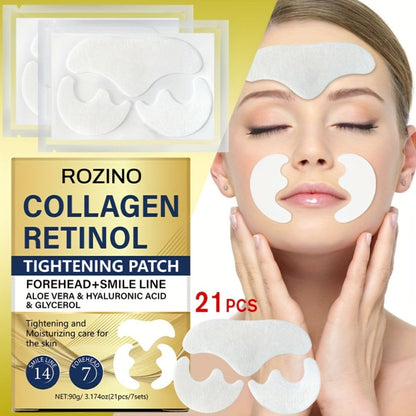 21-Piece Face Patch Set with Collagen, Retinol, Hyaluronic Acid and Aloe for Overnight Skin Care