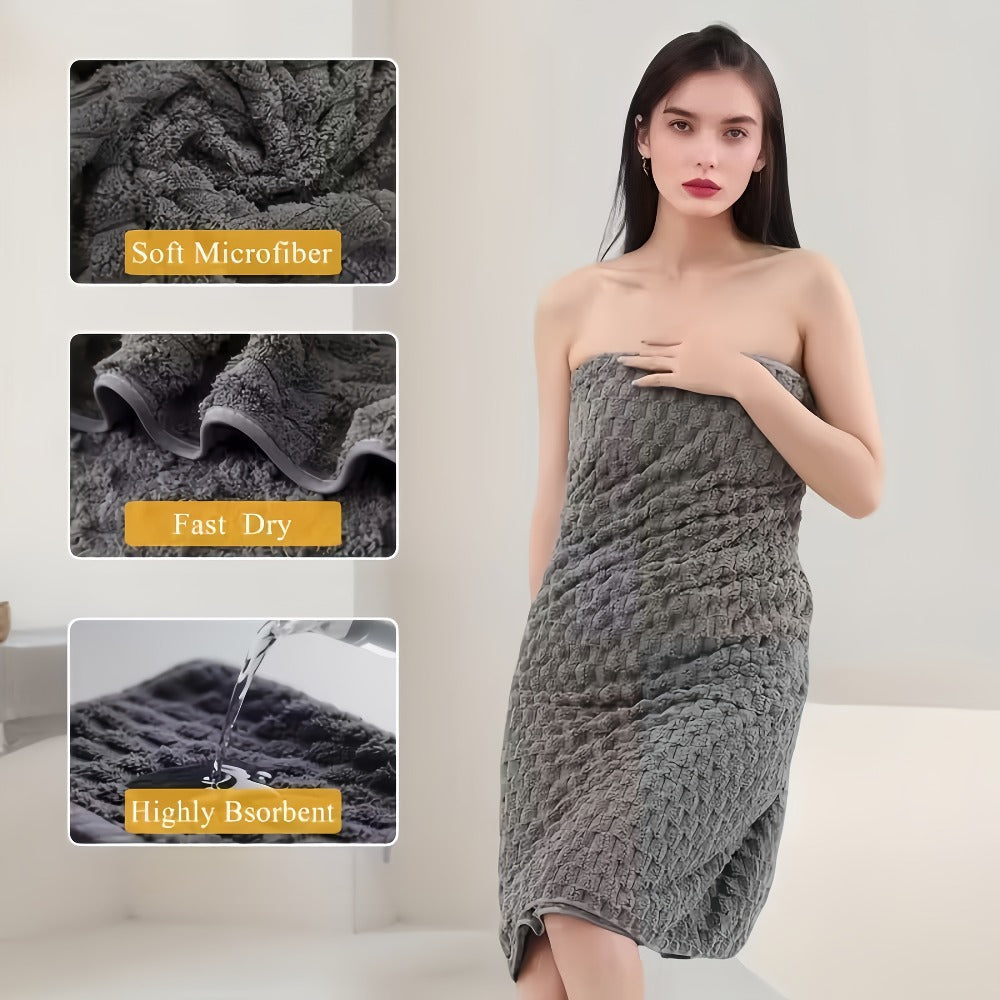 Towel Set 4 or 8 Piece Microfiber Collection with Hair-Drying Cap Options in Four Colors for Home and Guest Use