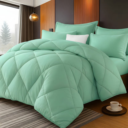 Comforter Set 2/3 Piece - Diamond Grid Quilted Down Alternative Comforter with Pillowcases, Soft Microfiber Breathable All Season Bedding Set, Twin Queen King, Multiple Colors