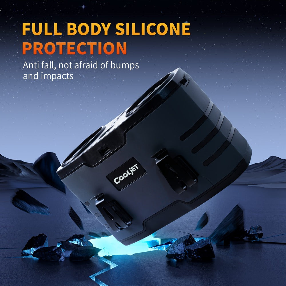 Wearable Waist Fan with 20000mAh Battery, Dual Vents, 10 Settings, Display and Two Color Options