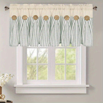 Semi Sheer Curtains Bohemian Linen Cotton Patchwork Grommet Top Window Drapes for Bedroom Living Room Kitchen Bathroom Cafe - Boho Country Cottage Style 4 Seasons 1 or 2 Panels