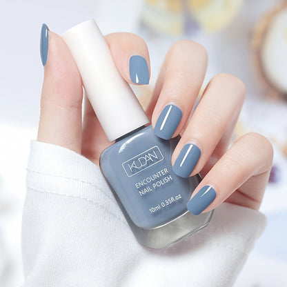 Gray-Blue Air-Dry Nail Polish Two-Bottle Set with Glossy Finish and 0.35 fl oz Bottles for Manicures