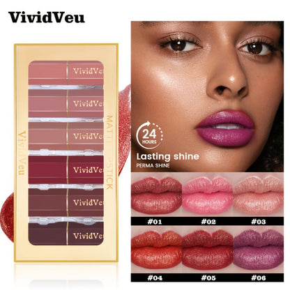 Berry Lipstick Set 6pcs Squalane Moisturizing Cream Formula — Smooth Buildable Color Rose to Deep Plum, Easy-Apply for All Skin Tones, Holiday Halloween Christmas Makeup Gift for Women