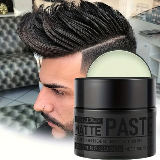 Matte Hair Paste for Men 100g | Non-Greasy Medium Hold Styling Cream with Plant Squalane & Argan Oil | Natural Finish No Residue | Salon Quality Hair Wax Alternative for All Hair Types 3.53oz