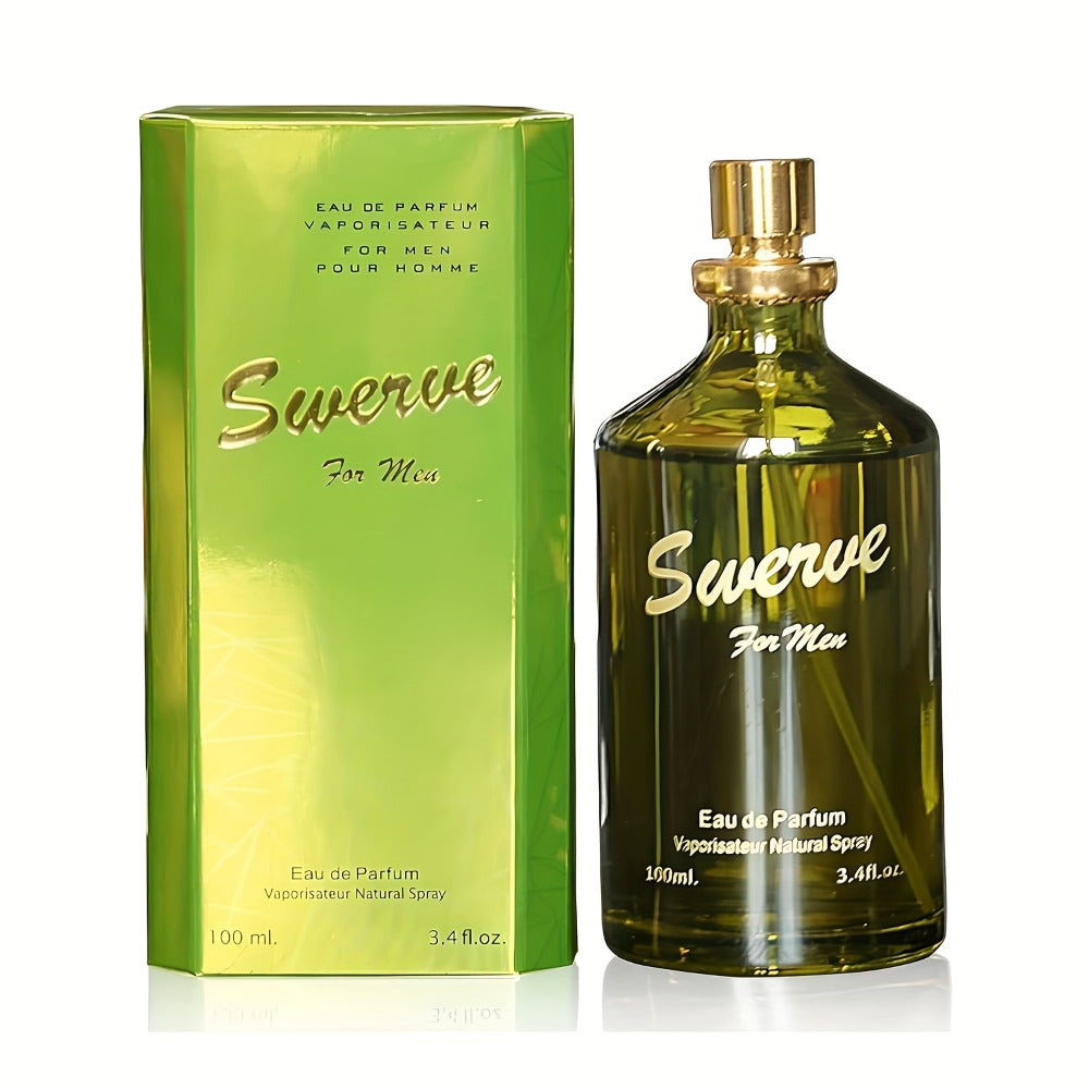 Men's Perfume Swerve Eau de Parfum 3.4 oz with Woody Sensual Aromatic Fragrance Profile Spray