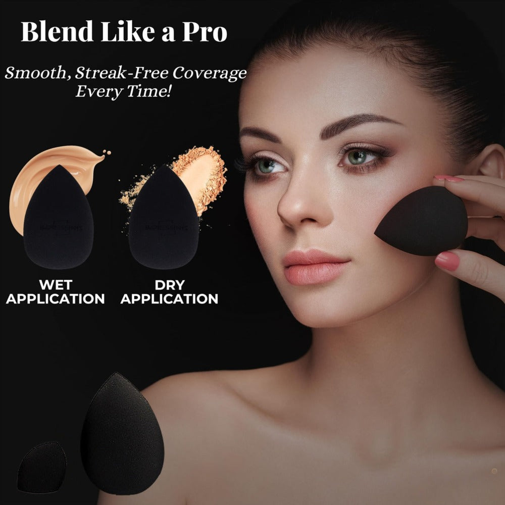 Makeup Brush Set, 23-, 44- or 47-Piece Nylon Bristle Kit with Blending Sponges and Leopard, Beige or Black Bag