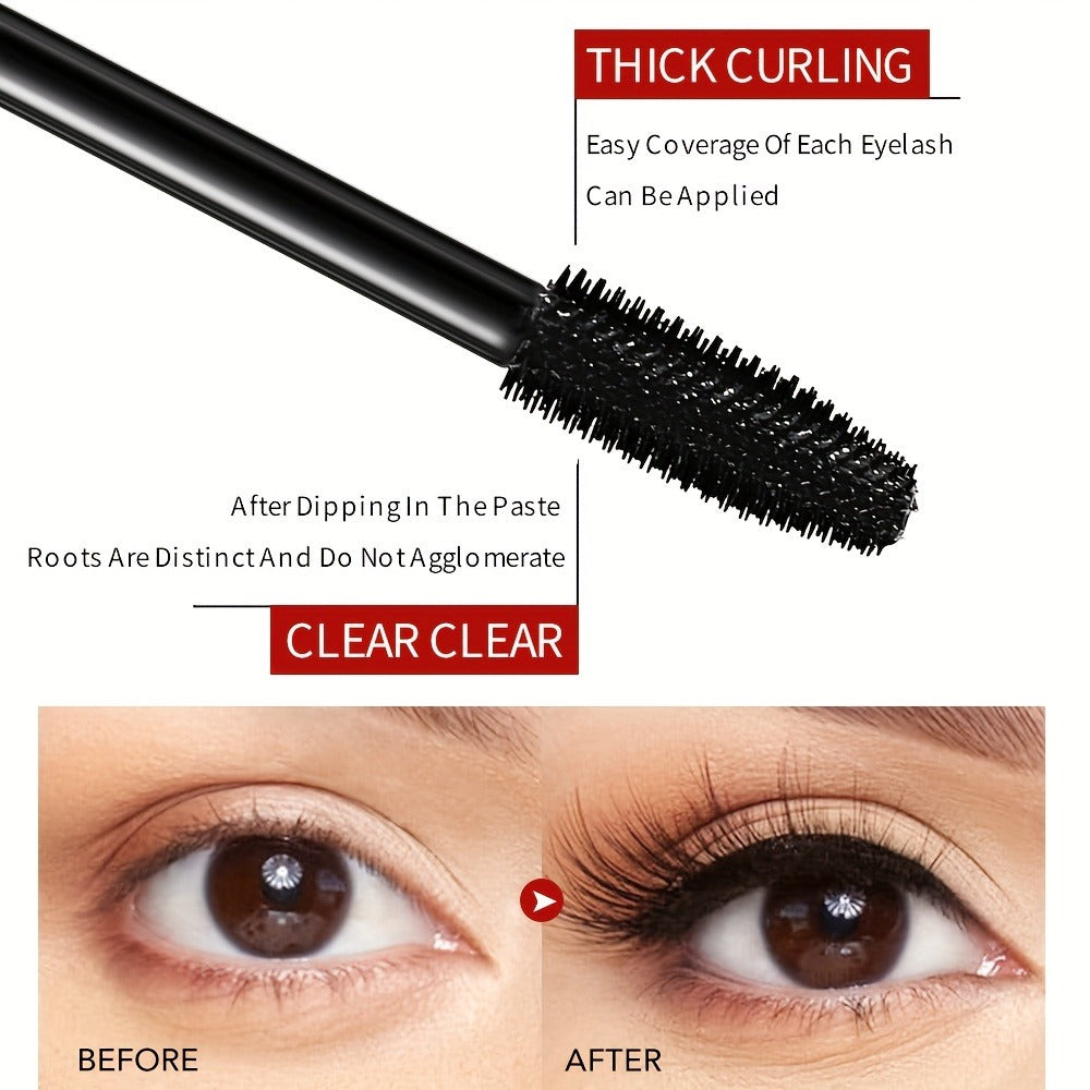 Black Mascara Three-Piece Set with Tapered Tubes, Copper-Color Caps and Black Bristle Applicator Wands