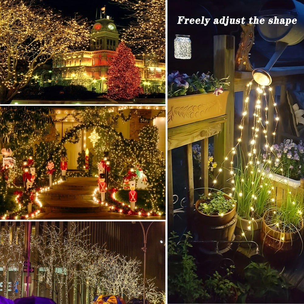 Four-Pack Solar Fairy String Lights with 400 LEDs Total, 160 Feet and Five Color Options for Patio Decor