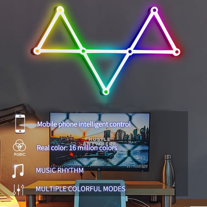 Modular LED Atmosphere Light 9pcs Starry Sky RGB – Freely Splicing, Music Sync, App & Voice Control | Gaming Room, Esports, Bedroom & Streaming Wall Decor Ambient Light